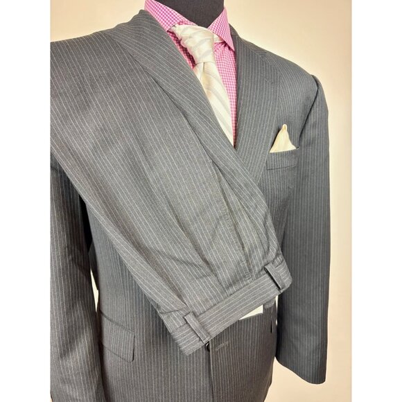 BURBERRY London "Kensington" Pinstriped Suit 44 R e54 - Picture 1 of 5